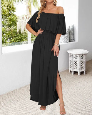 Kjole Off-Shoulder Ruffle Slids