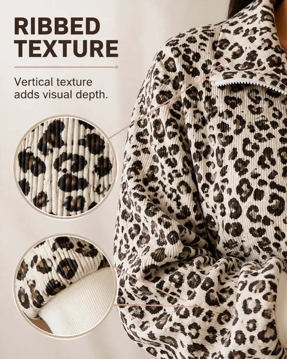 Sweatshirt Lynlås Leopard Casual