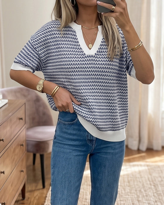 Pullover V-Hals Trendy Casual