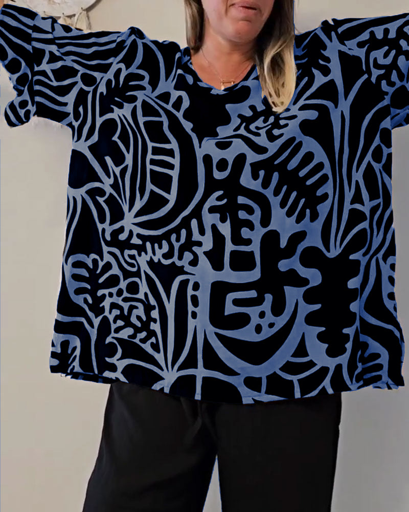 Topp Abstrakt Botanisk Tryk Løs