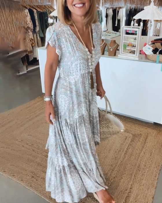 V-halset feriekjole med slids