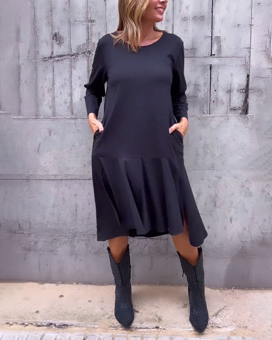 Kjole i løs pasform og lommer