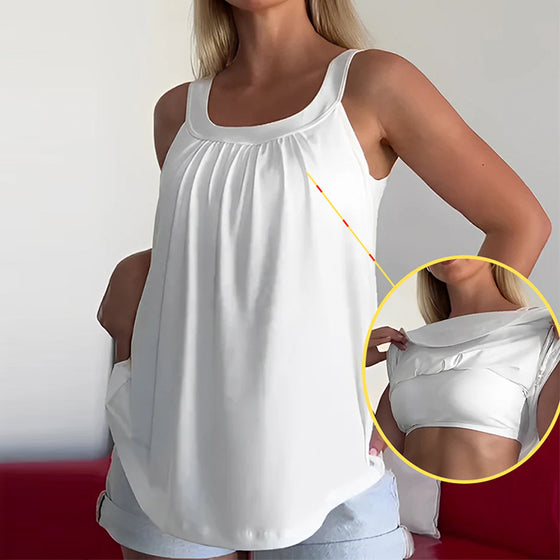 Top Stropløs Plisseret Ensfarvet