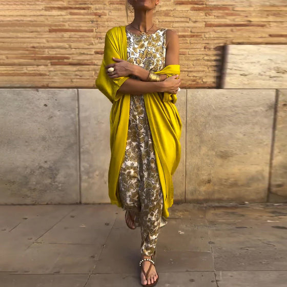 Elegant to-delt sæt med vintageprint