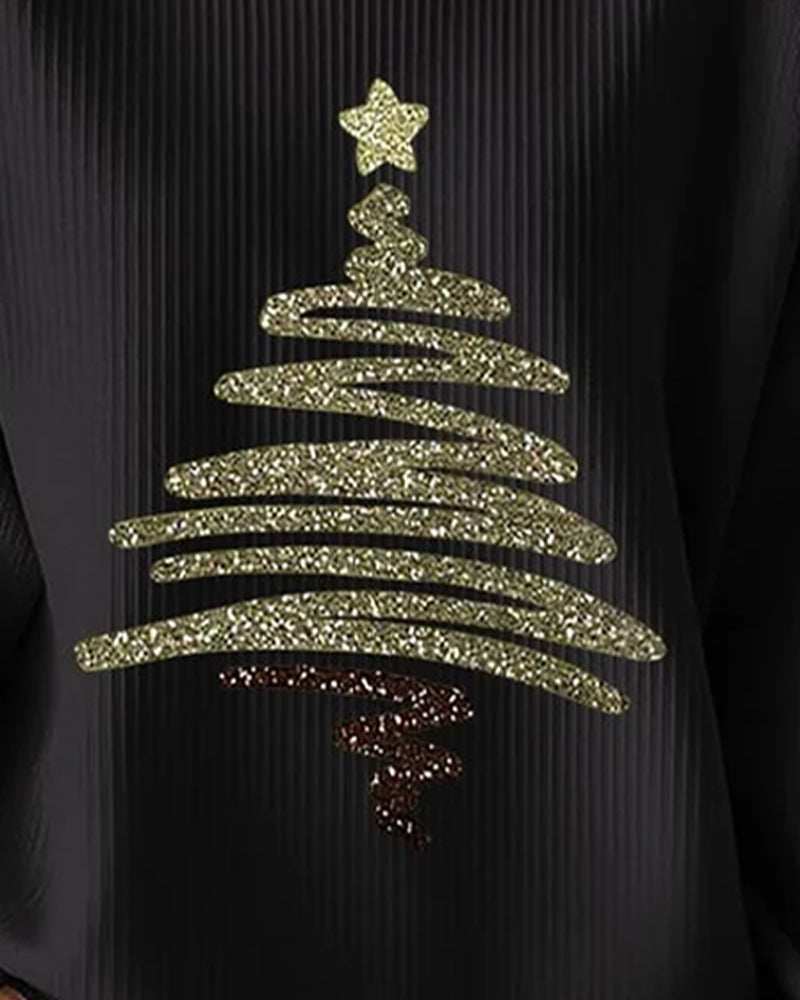 Sweatshirt Løs Pitted Juletryk