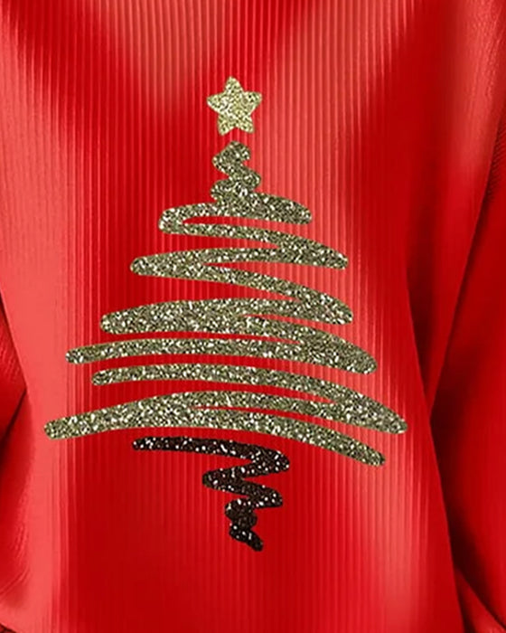 Sweatshirt Løs Pitted Juletryk