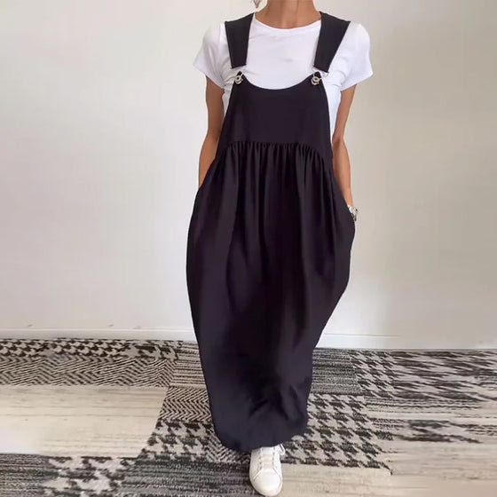 Kjole afslappet ensfarvet hofteholder