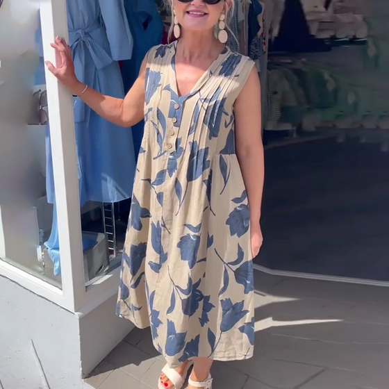 Kjole V-Hals Ærmeløs Trykt