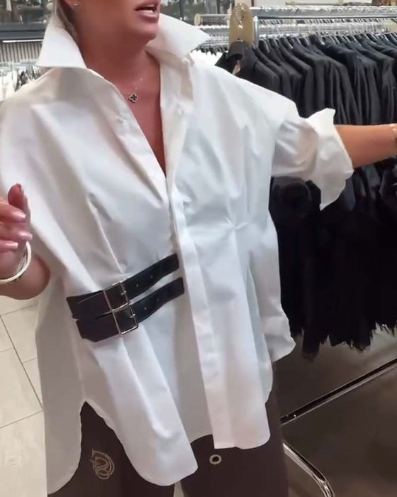 Skjorte Bælte Spænde Design Flip