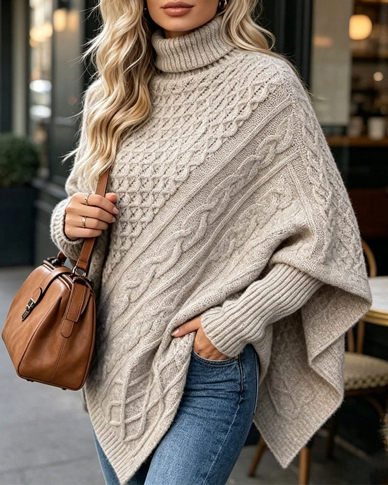 Sweater Uregelmæssig Ensfarvet Pullover