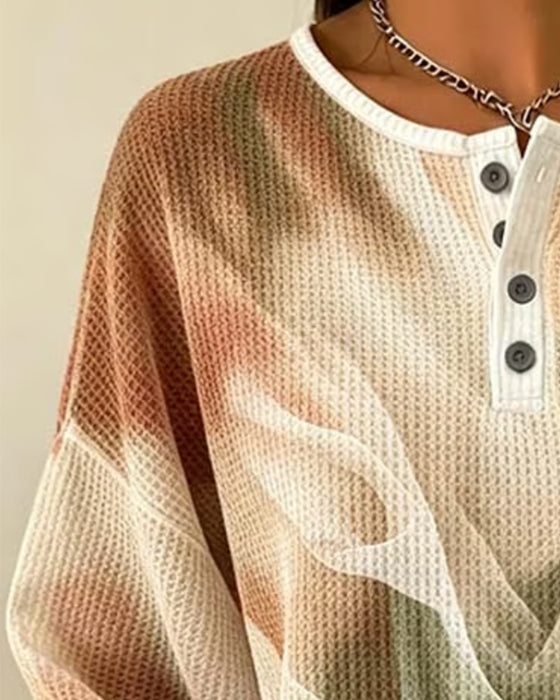 Sweatshirt Ombre Tryk Lang Ærme