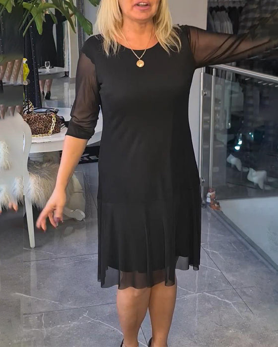 Gennemsigtig Og Moderne Ensfarvet Kjole