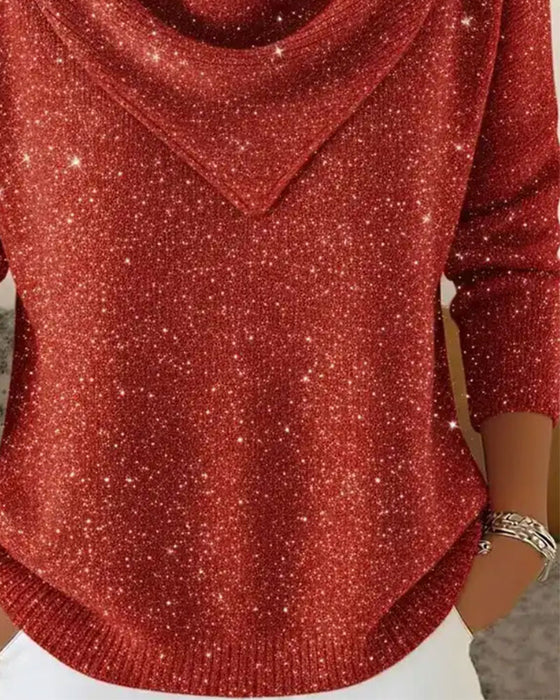 Pullover Mock Hals Casual Lang Ærme