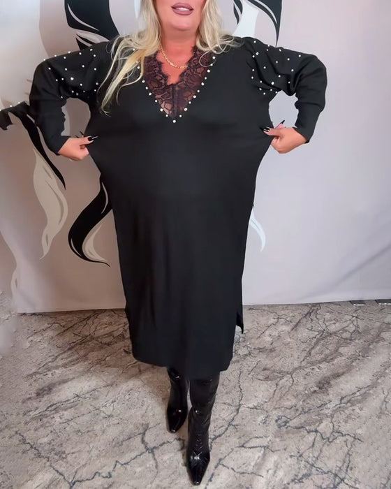 Kjole Knipling V-Hals Modne