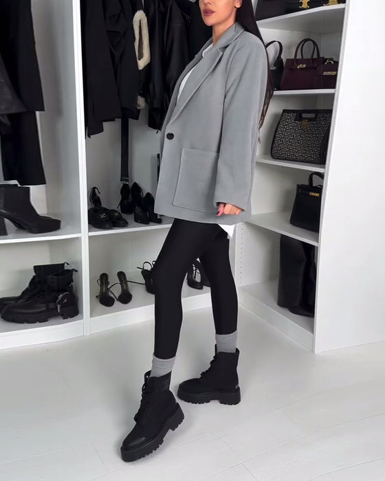 Ensfarvede Leggings Med Ankelstropper