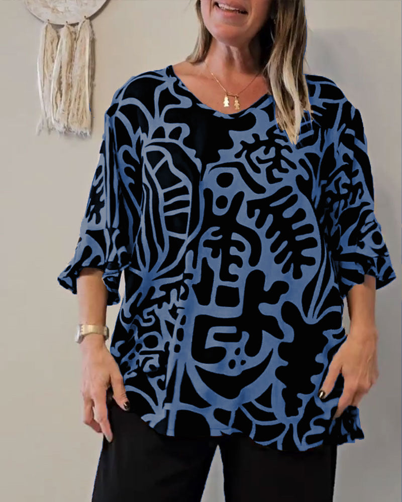 Topp Abstrakt Botanisk Tryk Løs