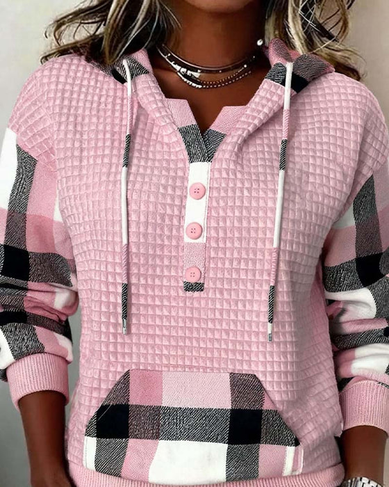 Hoodie ternet Patchwork Casual