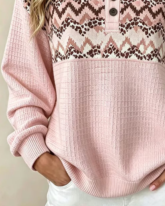 Sweatshirt Rund Hals Vaffel Afslappet