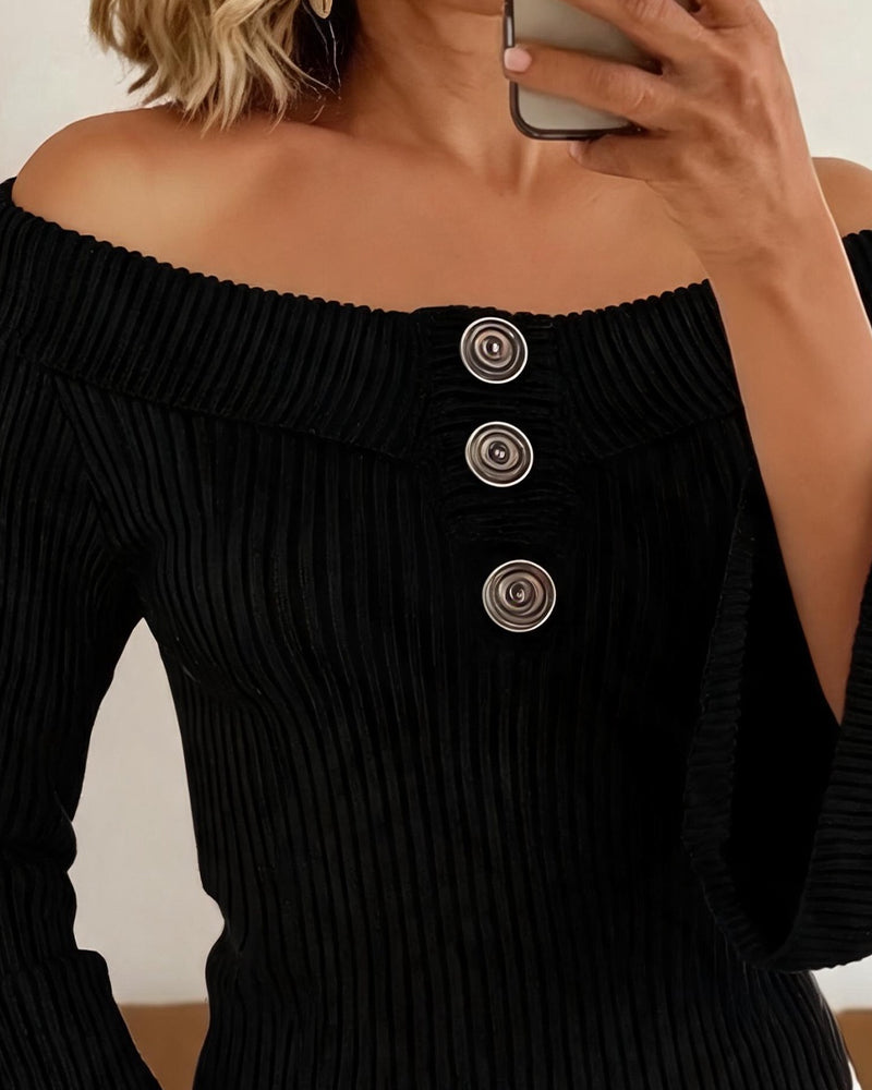 Top Off-Shoulder Knap Casual