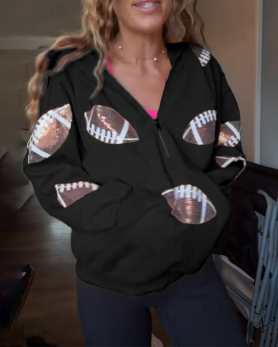 Hættetrøje Rugby Glitter