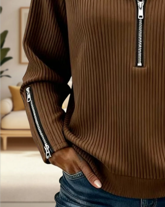 Sweatshirt Halvlås Krave Casual