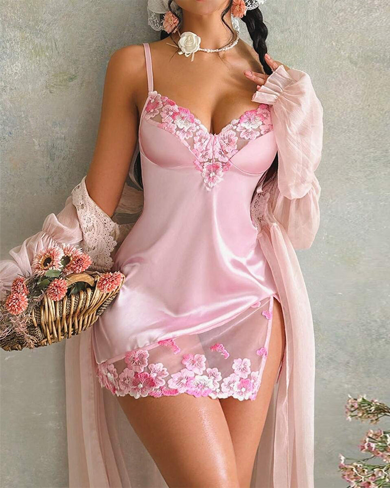 Natkjole Broderet Rygfri Camisole