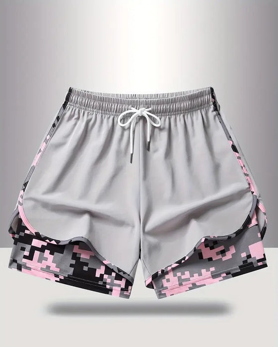 Shorts Snøre Camo Patchwork Anti-Eksponering