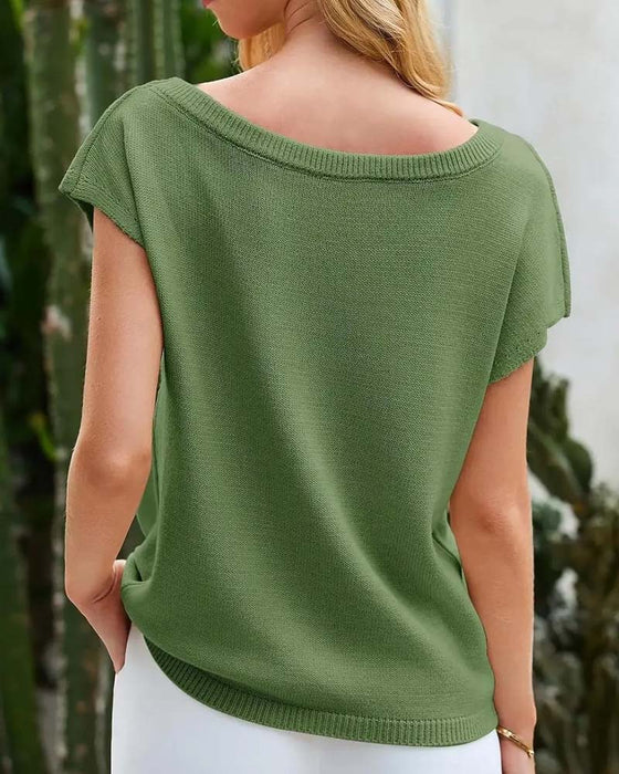 Pullover Off-Shoulder Kort Ærme