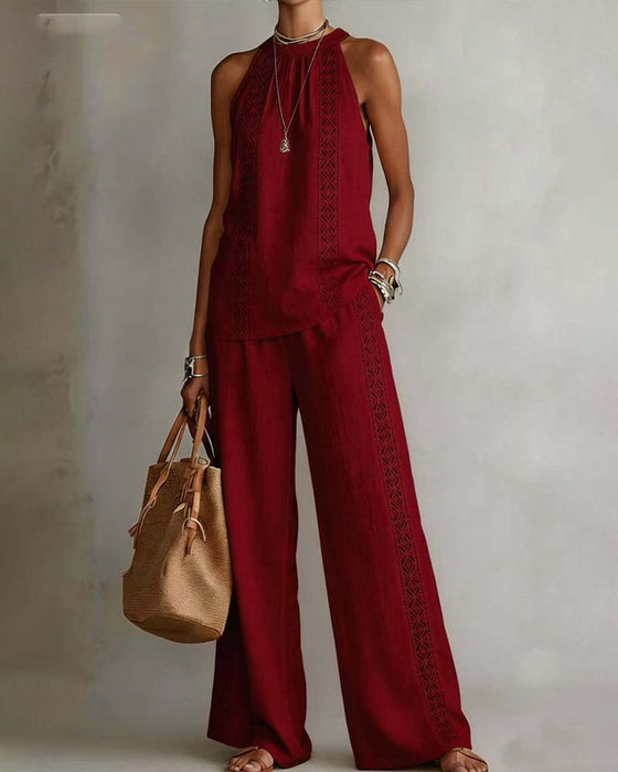 Todelt Sæt Hollow Out Halter