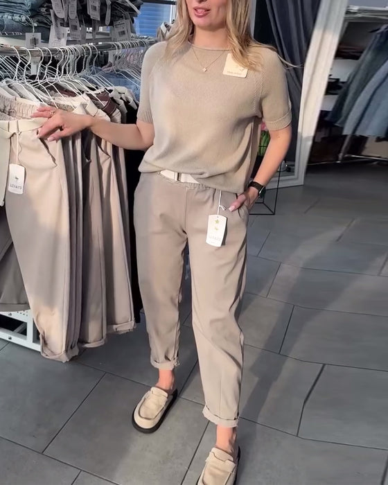 Bukser Ensfarvet Afslappet Lige