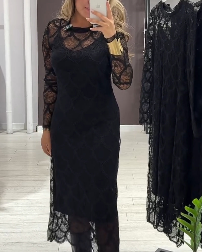 Cover Up & Cami Kjole Sæt Knipling