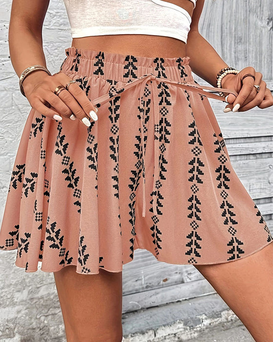 Shorts Tryk Snøre Loose Fit Flare
