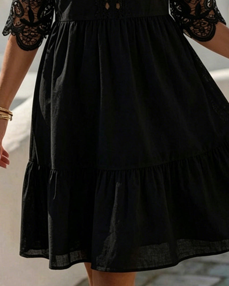 Kjoler Blonder Off-Shoulder Lagdelt Kort