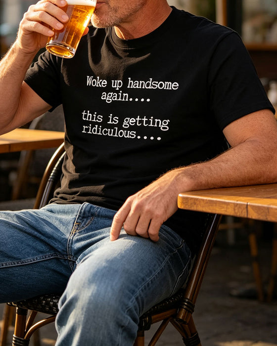 Herre T-Shirt Bogstav Tryk Rund Hals
