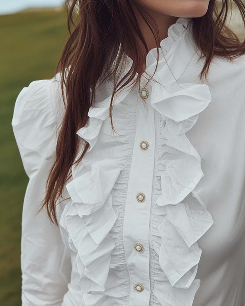 Bluse Fransk Blonder Rysling