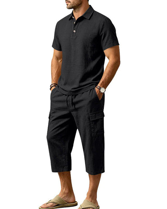 Set Polo Top Capri Bukser