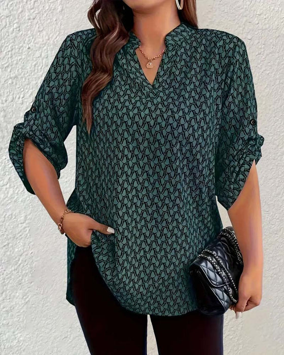 Bluse V-Hals Elegant Sofistikeret Bohemian