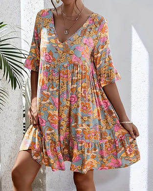 Kjole Bohemian Blomstret