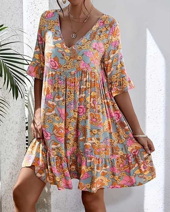 Kjole Bohemian Blomstret