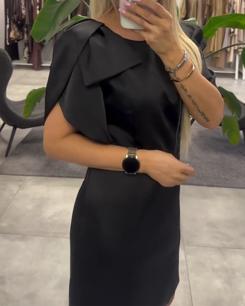 Kjole Boble Kortærmet Rund Halsudskæring