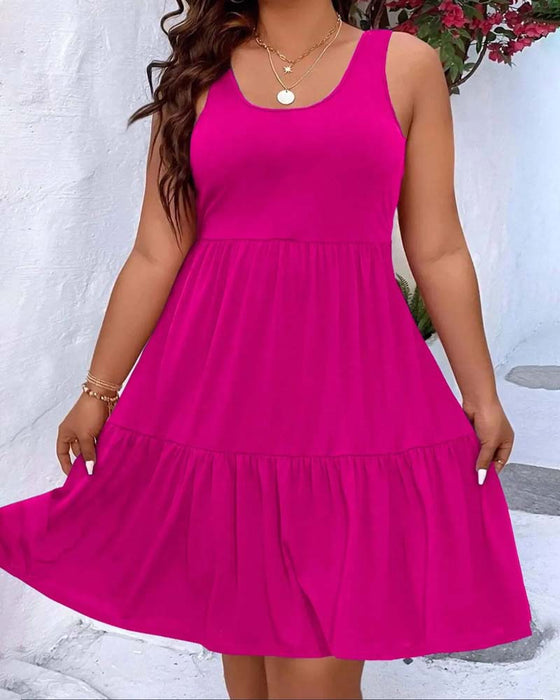 Kjole Dobbelt Lag Lag Ruffle Tank