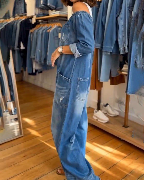 Jumpsuit Langærmet Farveblok