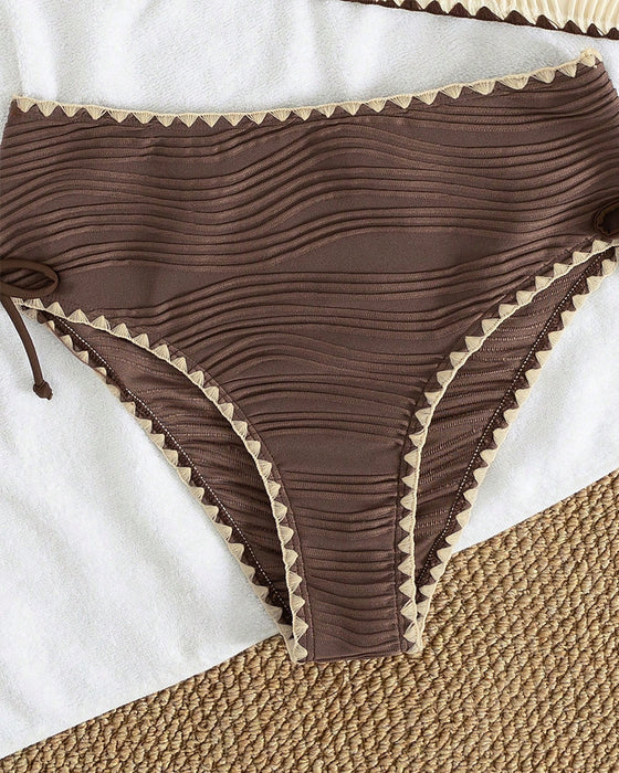 Bikini To-delts Set Med Halterhals og Kontrastfarve Design