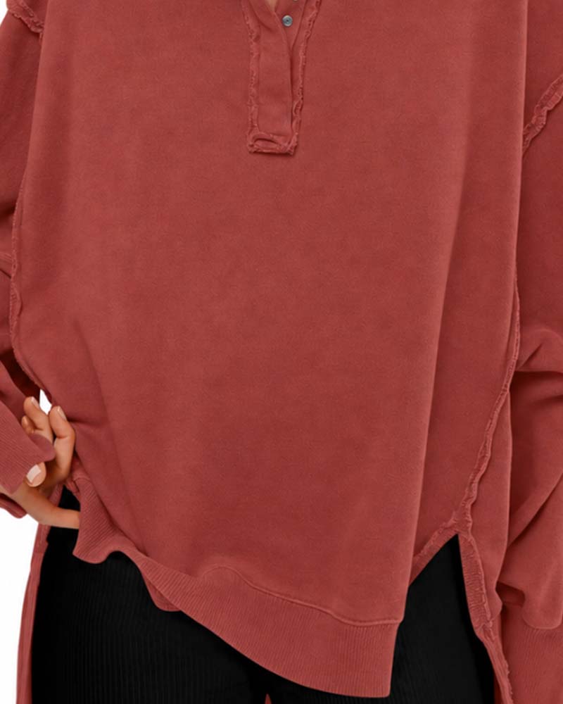 Sweatshirt Enfarvet Langærmet