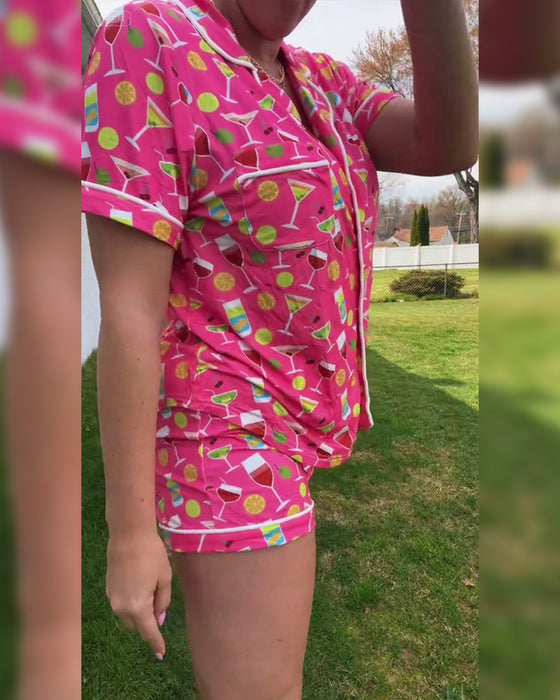 Todelte Sæt Vinflaske Print Casual