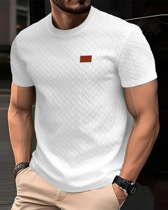 T-Shirt Herre Jacquard Kort Ærme