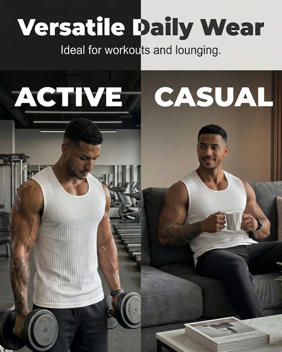Tank Top Ensfarvet Lodret Stribet