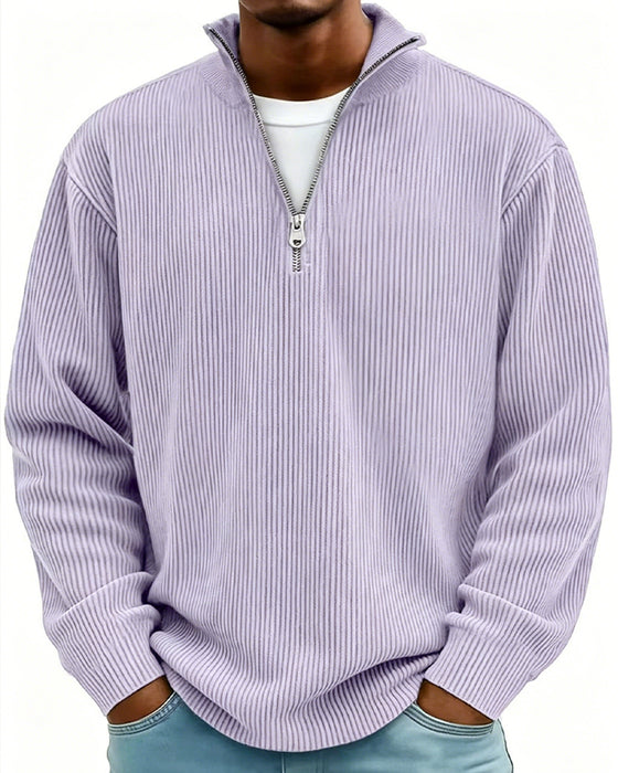 Herre Sweatshirt Lynlås Krave Lang Ærme