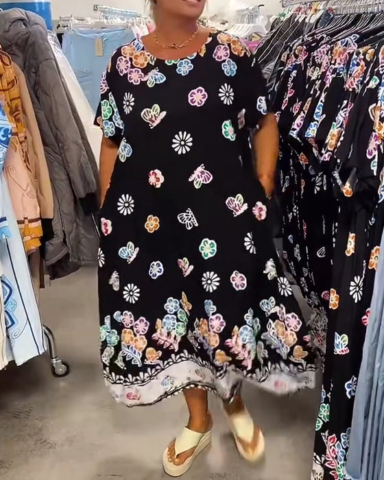 Kjole Oversize med Print Løs