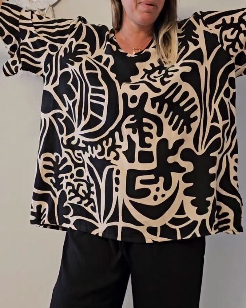 Topp Abstrakt Botanisk Tryk Løs